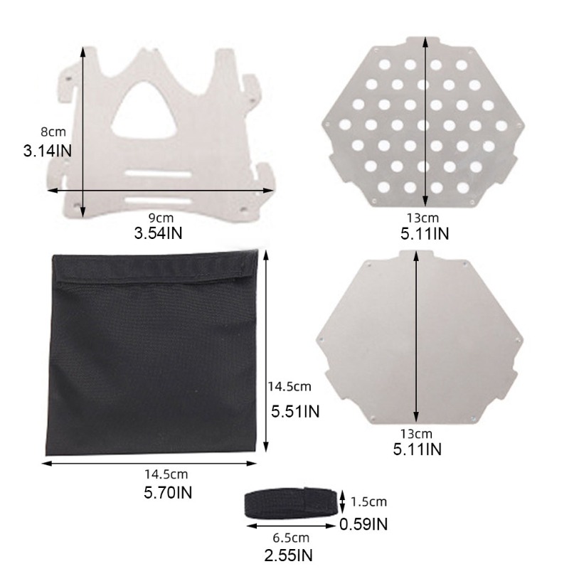 Portable Backpacking Stove Stainless Steel Folding Wood Stove Outdoor Wood Burning Stove Mountaineering Camping Tools