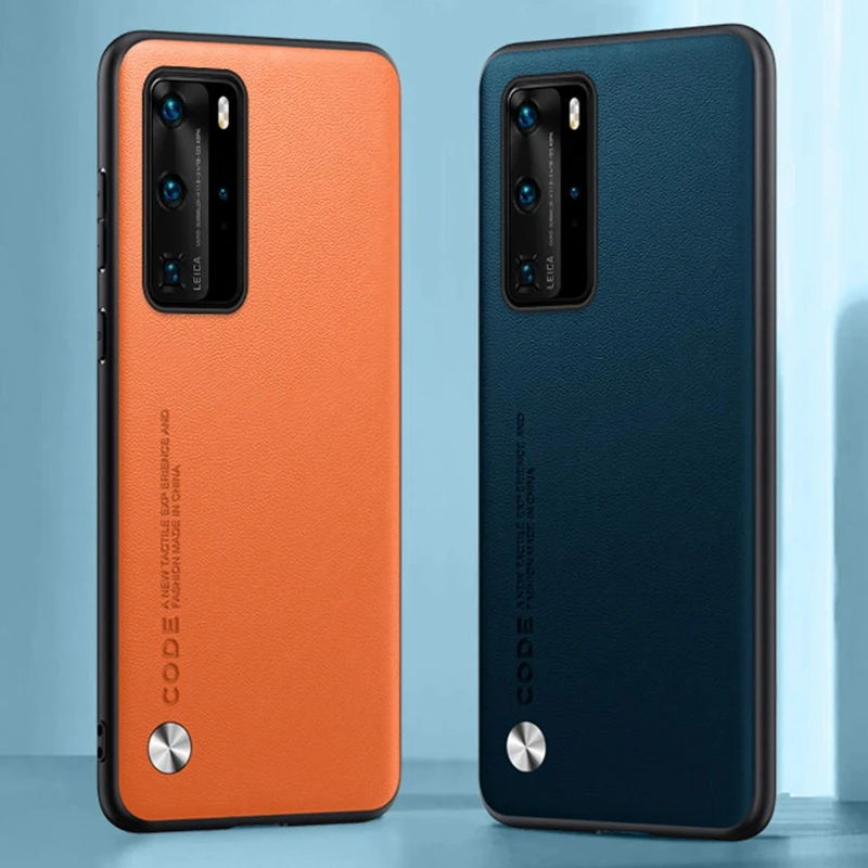 Luxus Pu Ledertasche für Huawei P40 Pro plus Rückseite matt Silikon Voll schutz Handy hülle für Huawei P40 Lite 5g 4g
