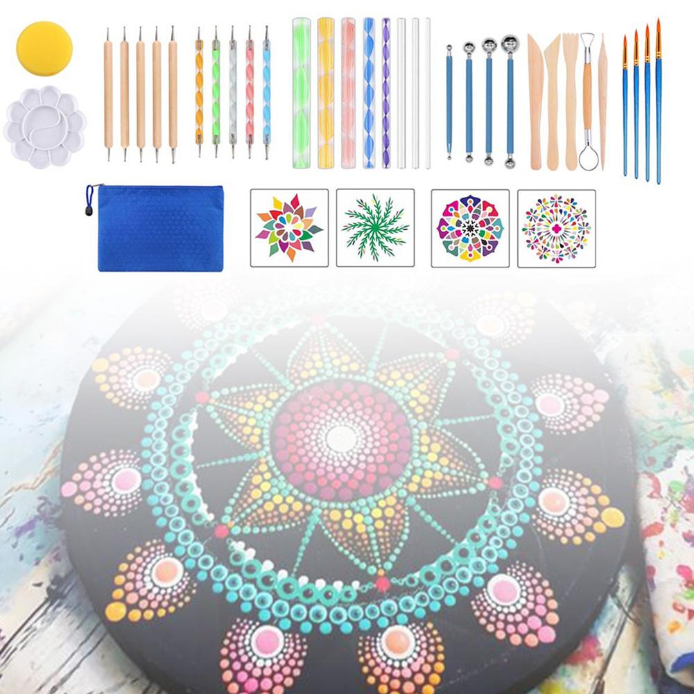 Painting Rocks Dot Kit Mandala Dotting Tools Set For Painting Rocks Rock Stone Painting Pen Polka Dot Tool Template Cosmetic