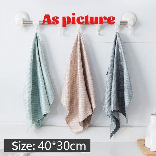 2/3/5 PCS/Set Coton Gaze Chiffon De Nettoyage Chiffon Absorbant Lavage Windows Serviette de Cuisine Torchon Serviettes multi-usages Chiffon: 40X30CM-3PCS