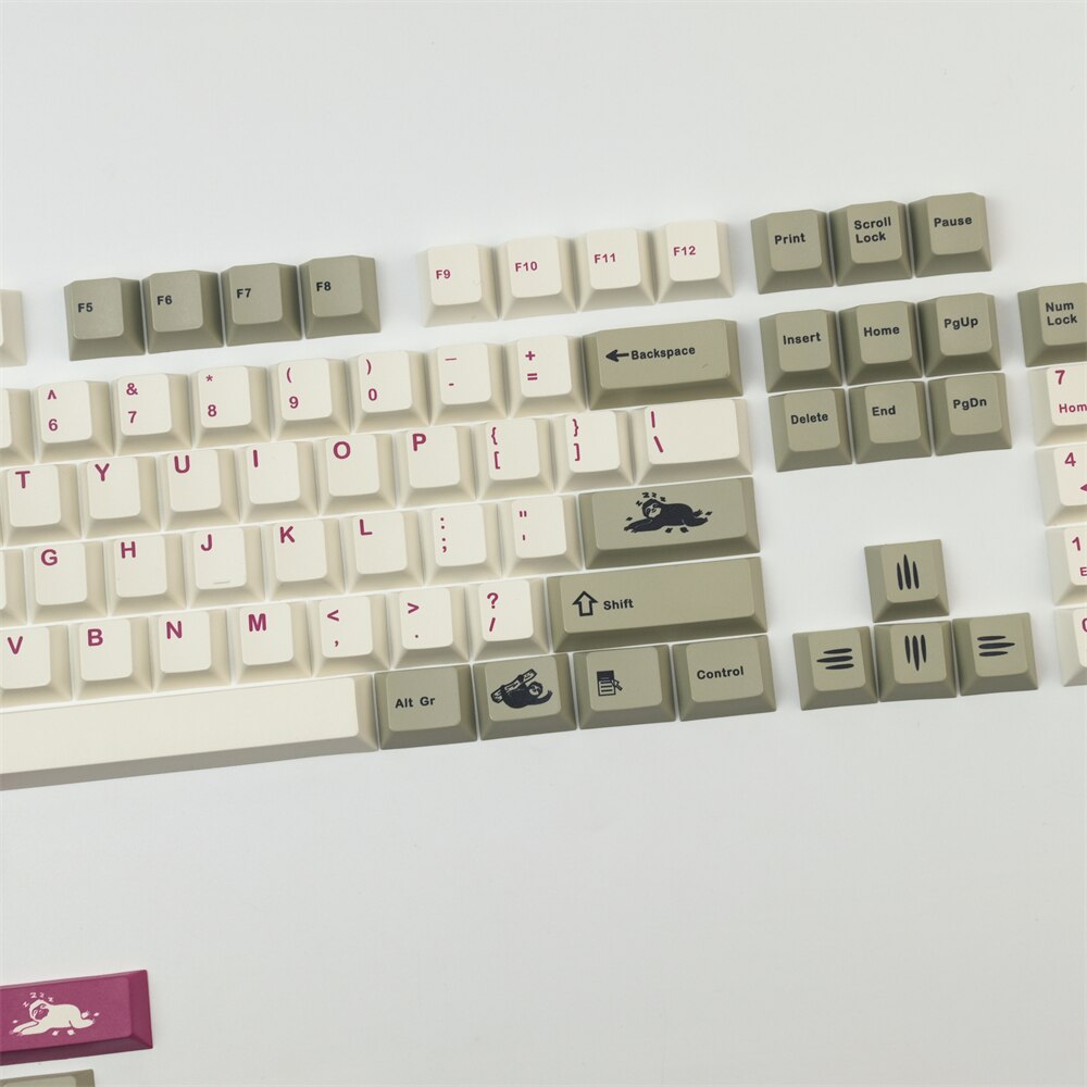 127 Keys Keycaps GMK Sloth PBT Keycaps Cherry Profile DYE-Sublimation For Mechanical Keyboard GK61 64 68 84 87 96 104 108