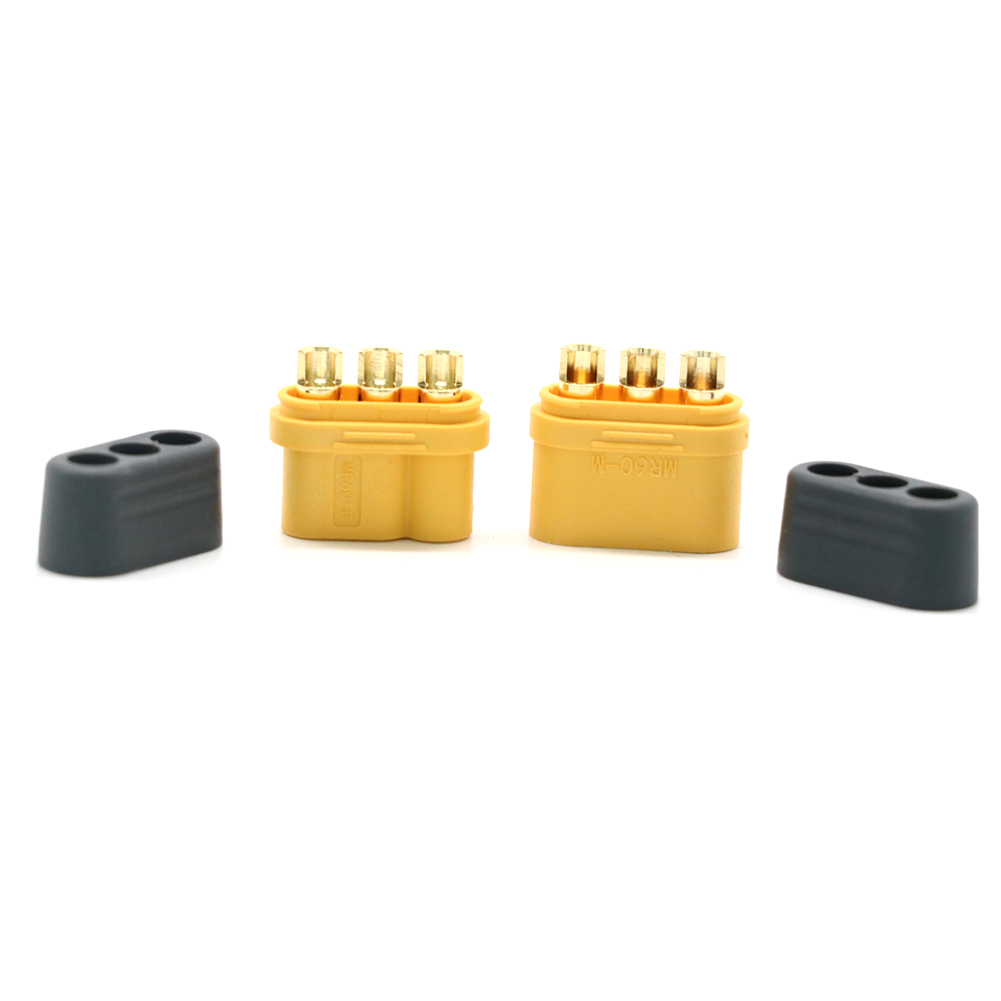 10 x enchufe Amass MR60 con cubierta protectora conector de 3 núcleos de 3,5mm conector de interfaz de enchufe en T enfundado para modelo RC (5 pares)