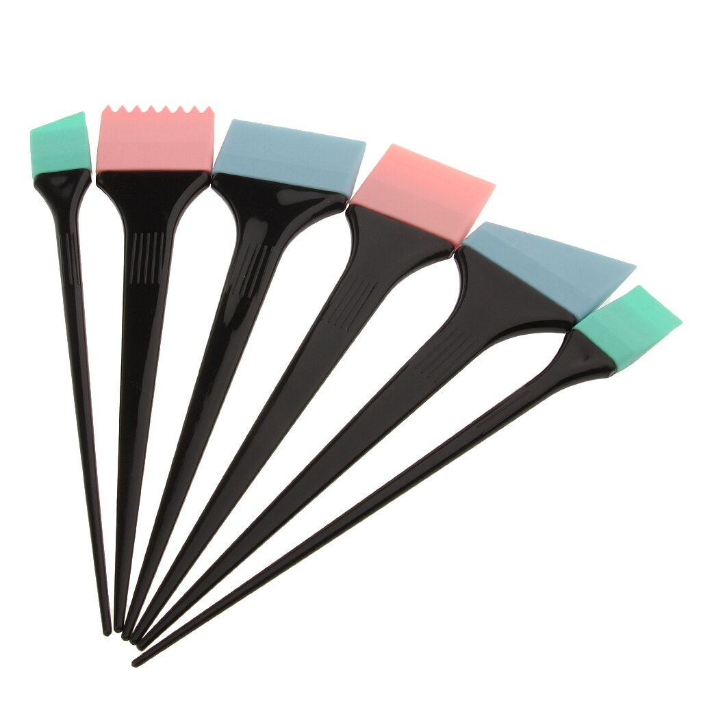 Kit applicateur de teinture de cheveux en Silicone, Lot de 6 pièces, brosse de coloration pour masque facial