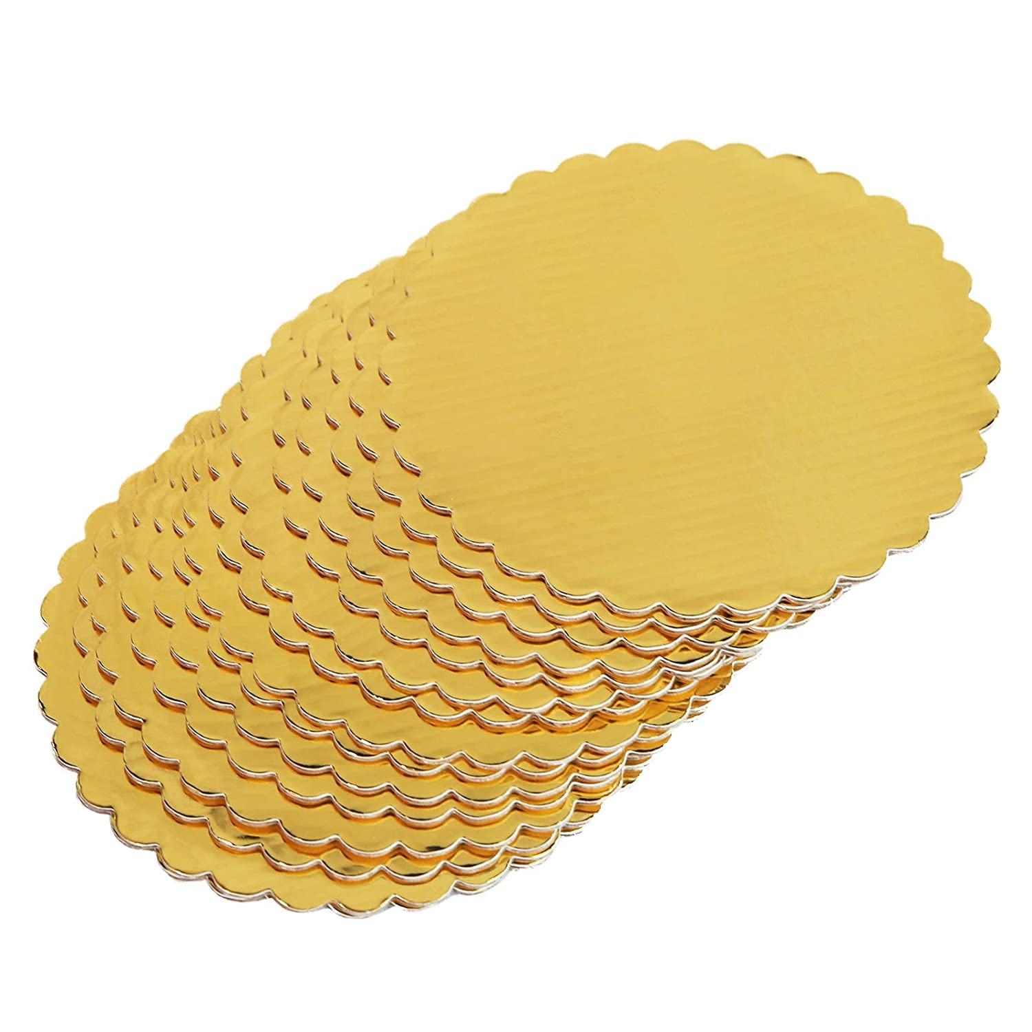 10PCS Gold Cakeboard Round,Disposable Cake Circle Base Boards Cake Plate Round Coated Circle Cakeboard Base