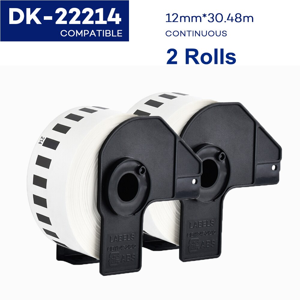 2 etykiety rolkowe kompatybilne z drukarką termiczną Brother QL570 DK 22205 DK11209 DK22205 ciągłe i wycinane standardowe etykiety adresowe: 2Rolls DK-22214
