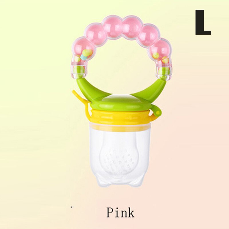 Pasgeboren Baby Fruit Muziek Bijtring Tepel Voedsel Mordedor Bite Baby Siliconen Bijtringen Veiligheid Feeder Bite Voedsel Bijtring Mondverzorging: Pink2 L