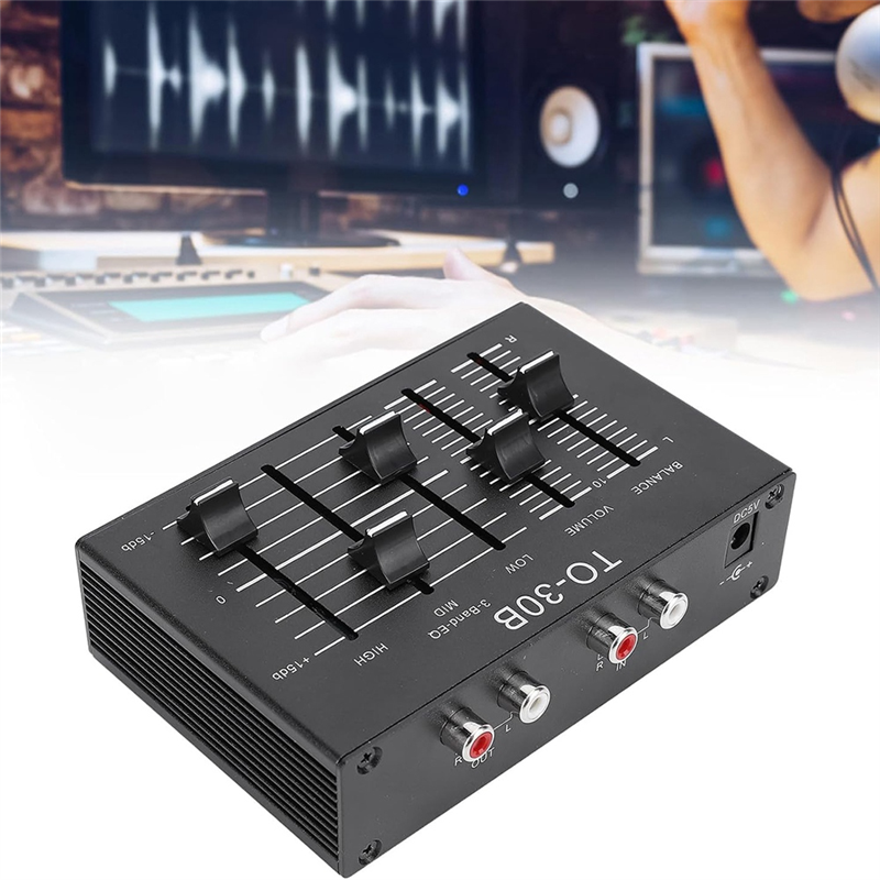 3 Band EQ Equalizer Low Noise Volume Control High Medium Low 3 Band Sound Channel Forturntables, Sound Cards,Guitars-Y47A