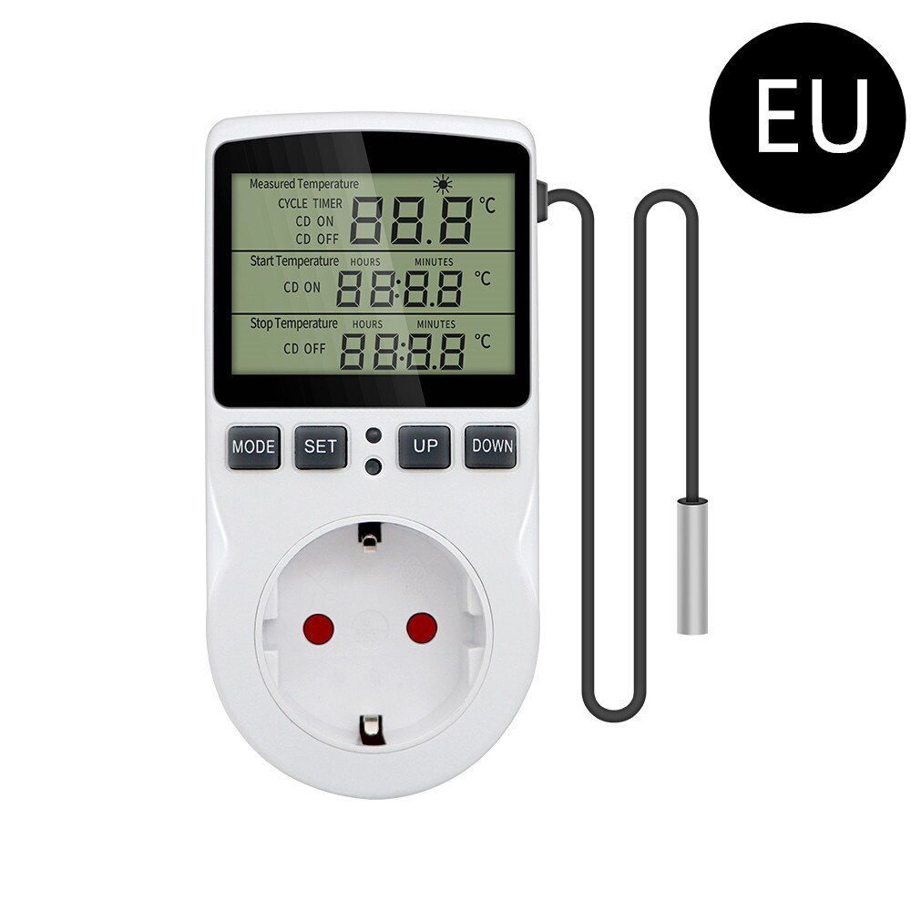 Termostato de enchufe con temporizador KT3100, controlador de temperatura multifunción, salida con temporizador, interruptor, Sensor, sonda, calefacción y refrigeración: EU plug