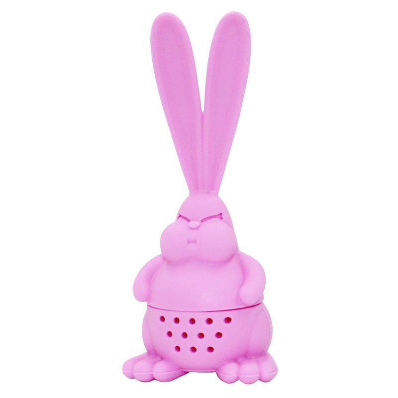 Obr siliconen boze konijn thee-infuser theepot theefilter losse theebladeren zeefbal zetfilter accessoires: Roze