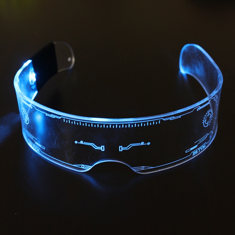 Lunettes de soleil LED Shoous pour hommes et femmes, lunettes punk vintage, lunettes lumineuses colorées, nuances UV400, fête de Noël,: WHITE