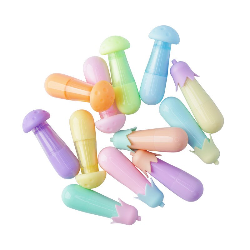 6 stk/lot highlighter sopp og aubergine highlighter tusj farge penner skrivesaker kontor skolerekvisita