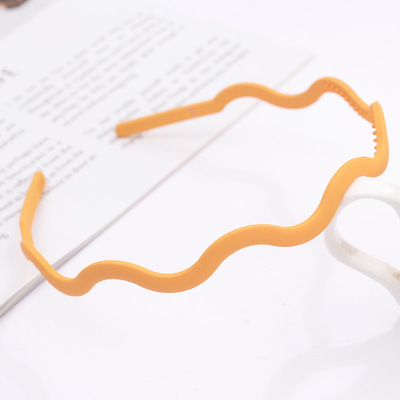 Semplice ondulato satinato Morandi colore selvaggio seghettato pressa capelli forcina bene trucco lavaggio fascia: Kaki scuro