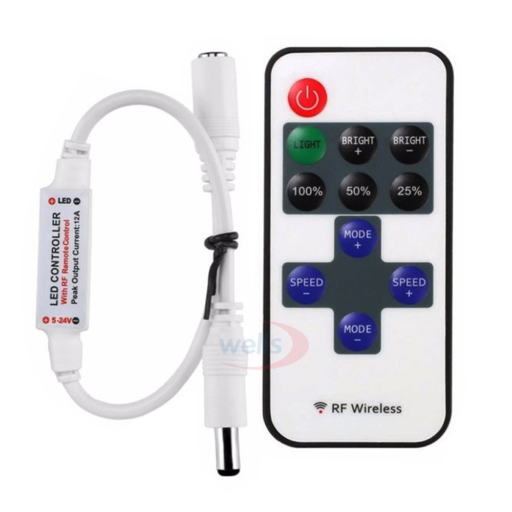 Mini 3 Sleutels Een Kleur Dimmer Controller Voor 5050 3528 3014 2835 Led Strip Licht Tape Lamp 12V 24V