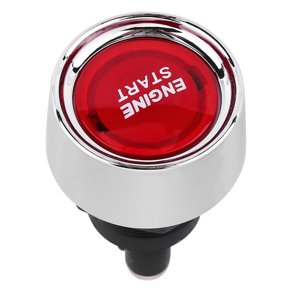 12V/24V 50A Auto Motor Startknop Led Licht Ontsteking Starter Schakelaar Verlichte Rode Knop met Verwijderbare Chrome