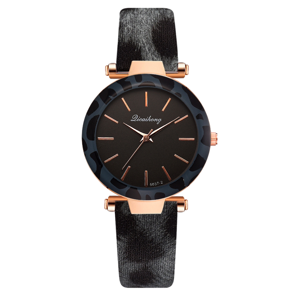 Kvinder ure billige leopard print læder dame armbånd ur casual quartz armbåndsure ur relogio feminino: Grøn