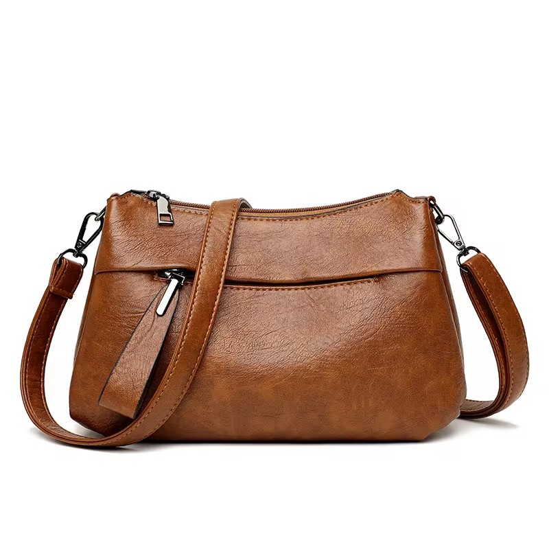 Damesschoudertas Mode-Sfeer Crossbody Messenger-Tas Voor Dames Met Grote Capaciteit, Zachte Leren Tas Voor Moederhandtas