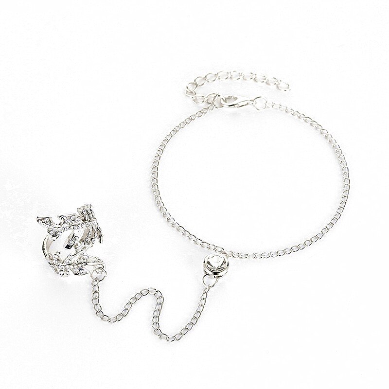 Ouro grande anel de cristal pulseira para mulheres corrente de pulso jóias moda mão volta corrente pulseiras feminino braço link ornamentos