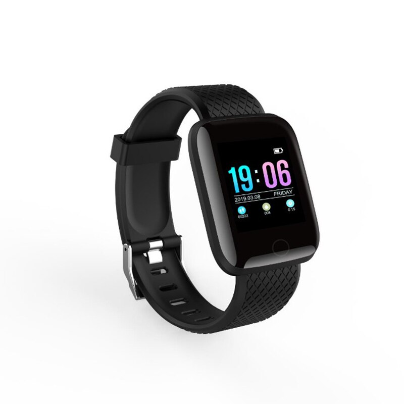 Smart Watch Men Blood Pressure Heart Rate Monitor Milanese Stainless Steel Smart Wristband Sport Fitness tracker Smart watch+Box: A7 Black