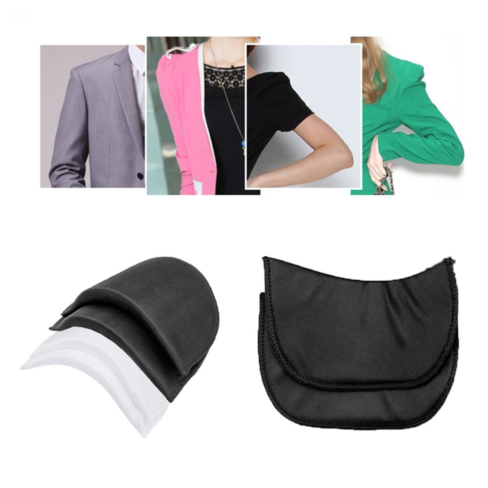 20 Pair Practical Shoulder Pads Convenient Sewing Sponge Pads Useful Shoulder Pad for Blazer Clothes (Black and White, 10x18x1.5