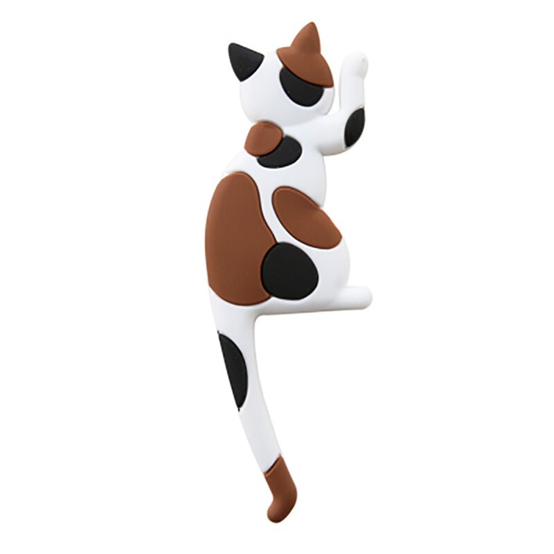 Cute Cartoon Cat/Dog Magnetic Wall-hung Key Fridge Sticker Multifunctional Refrigerator Magnet Hook Door Home Decoration: F
