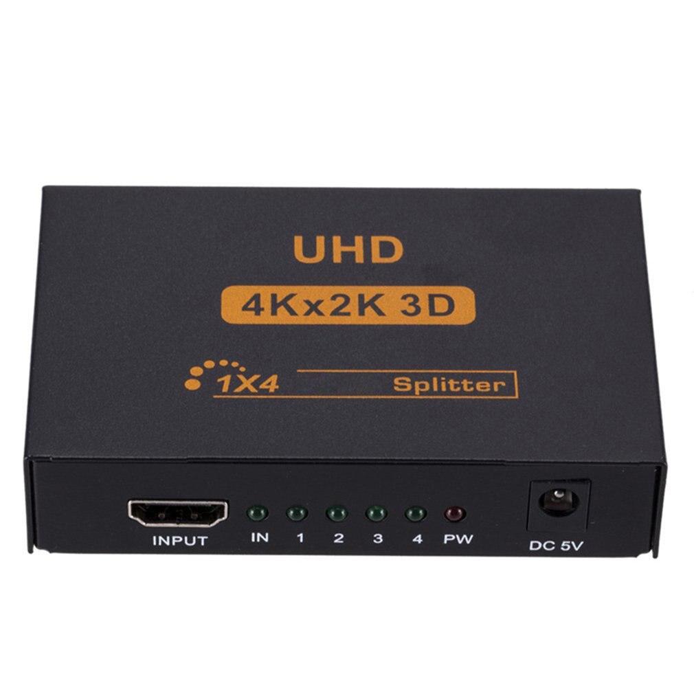 UK Power 3D 4K*2K Full HD 1080p 1X4 HDMI-compatible Splitter Adapter 4 Ports Hub Repeater Amplify Converter For HDTV Adapter: Default Title
