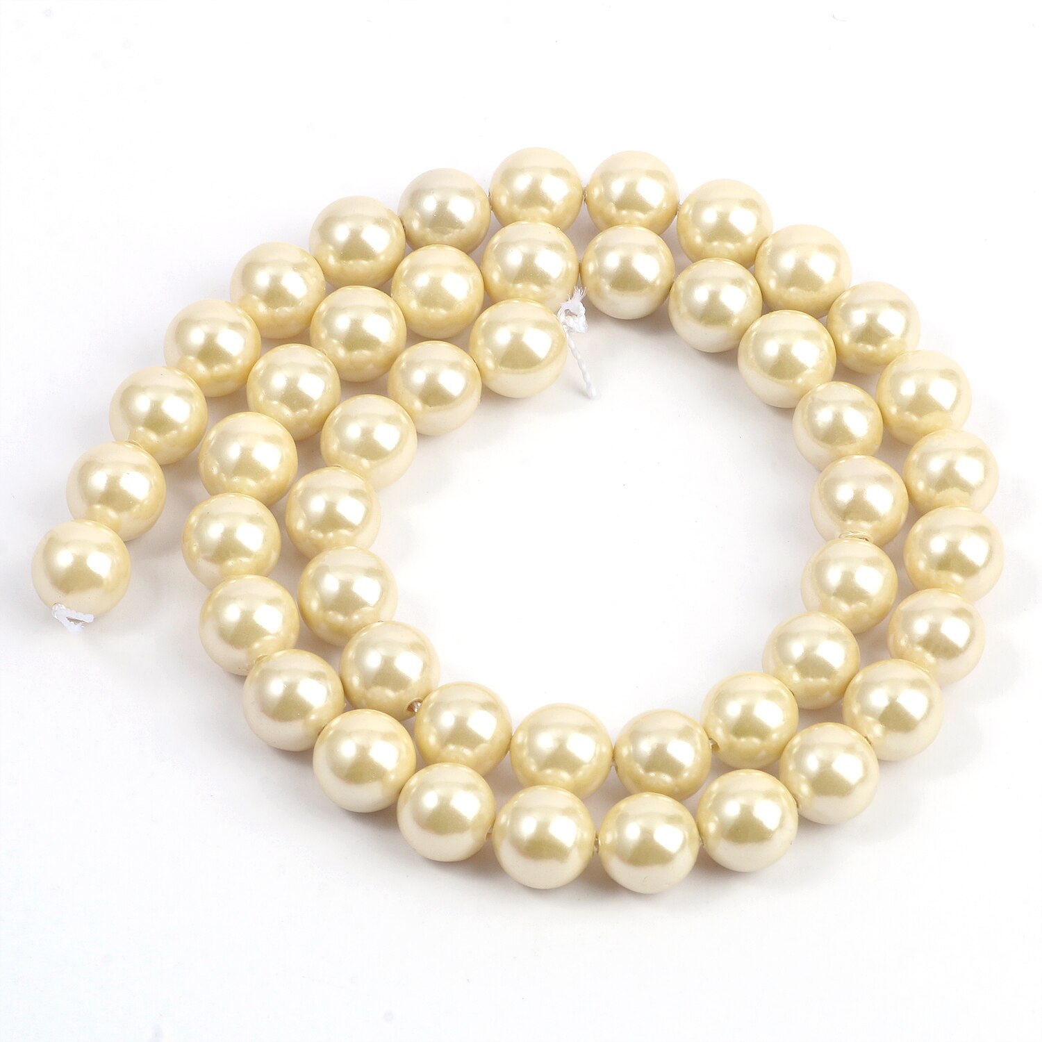 Cuentas de concha Natural para fabricación de joyas, abalorios espaciadores sueltos redondos para fabricación de joyas, pulsera, collar, accesorios de 6, 8 y 10mm: beige / 8mm 46pcs beads