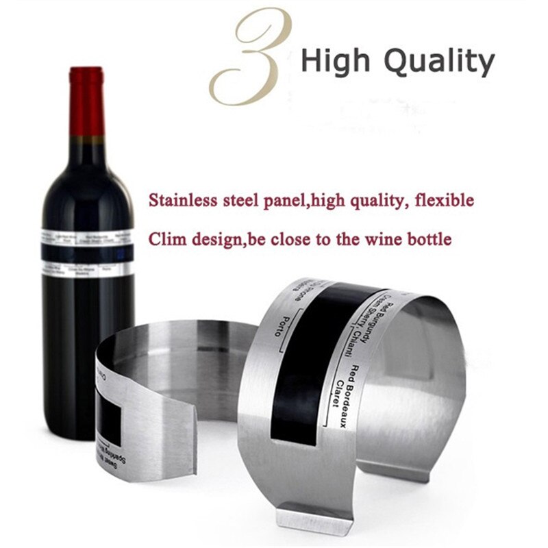 Capteur de température de vin rouge de thermomètre de Bracelet de vin de ménage d'acier inoxydable pour l'outil de barre de brassage à la maison de bière (4 -- 24'C)