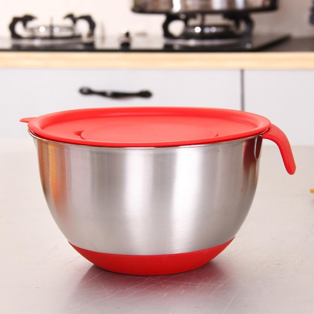 Kitchen Tool Salad Bowl Bowl Container Stainless Steel Mixing Bowl Lid Grater Cake Salad Food Multi-Purpose Baking Tool