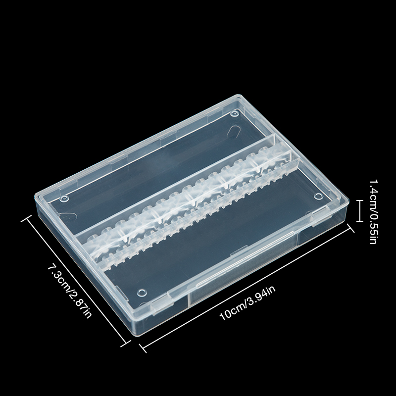 Clear Plastic Nail Drill Bits Storage Box Stand Display 20 Slots 14 Slots Organizer Case Container Manicure Tools