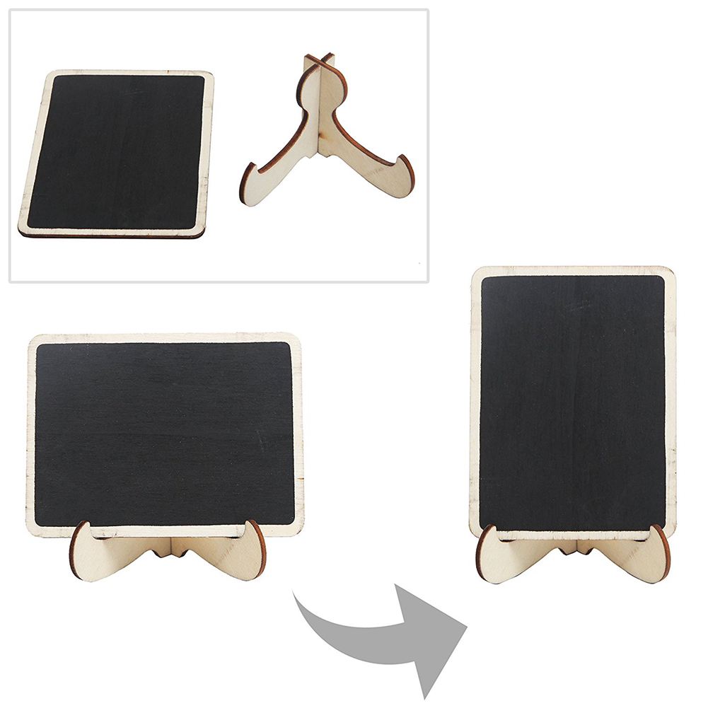 Mini Houten Frame Tafel Nummer Krijtbord Borden Met Stand, Pack Van 12