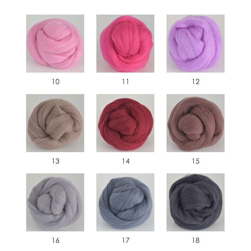 2m/ball, Merino Wool Roving ,wool yarn,Tapestry Weaving Yarn For Weaving, Wet Felting, DIY Craft Supplies,18 colors