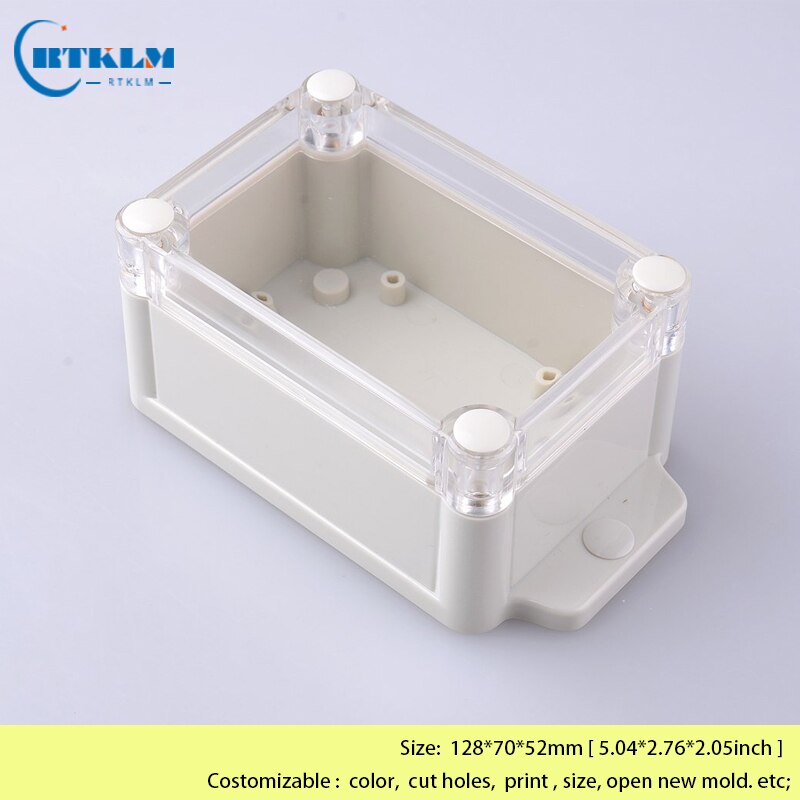 Waterproof junction box Wall mounting plastic electronics project box ABS plastic enclosure DIY outdoor box 128*70*52mm: BWP10014-A2