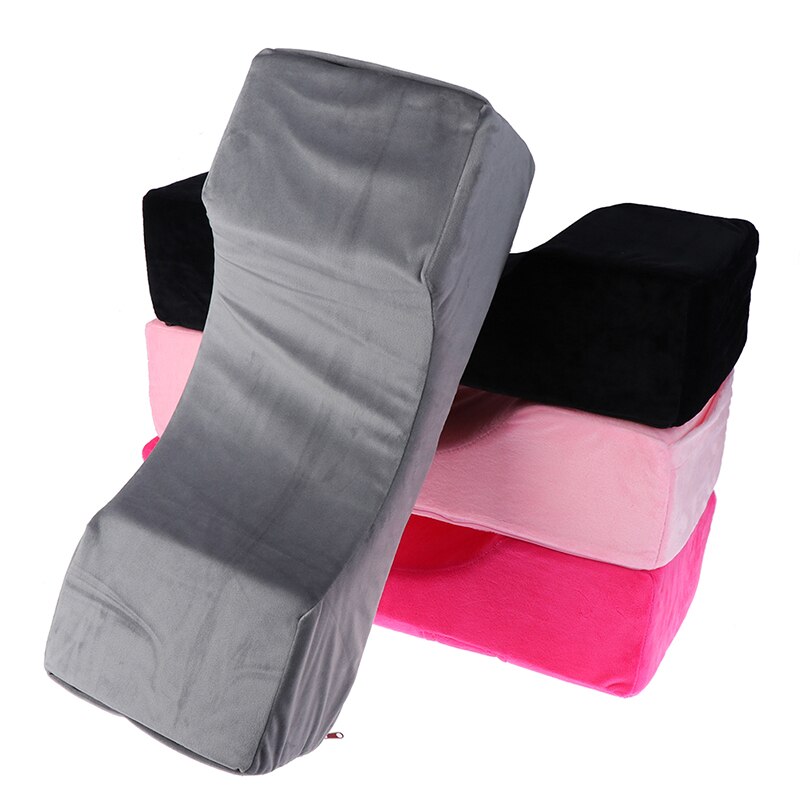 Almohada de espuma viscoelástica para extensión de pestañas, soporte para el cuello, para salón de maquillaje, con bolsillo, suave, 1 unidad