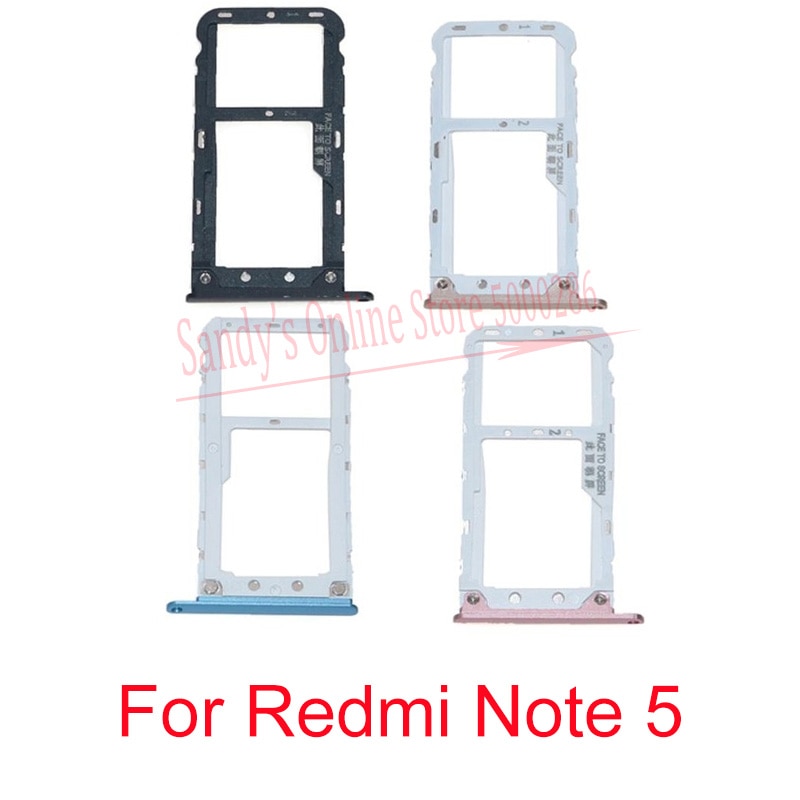 10 Pcs Sim-kaart Lade Houder Reader Voor Xiaomi Mi Redmi Note 5 Note5 Sim Kaart Houder Lade Slot onderdelen Reparatie Onderdelen