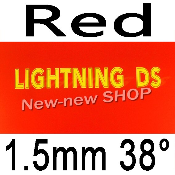 61second Lightning DS NON-TACKY Pips-In Table Tennis PingPong Rubber with Sponge: red 1.5mm H38