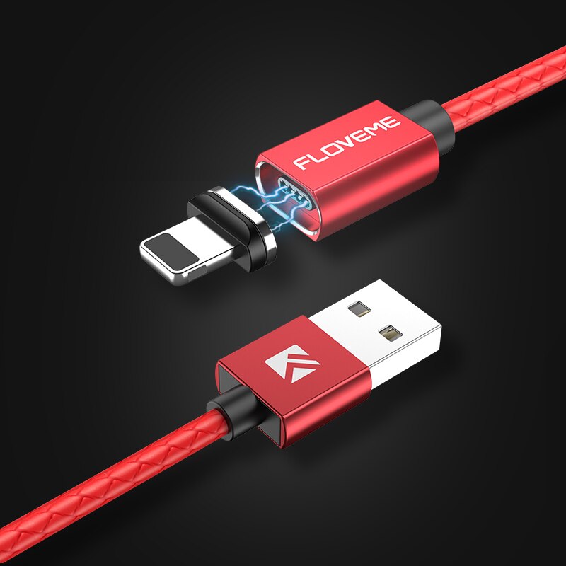 Led Magnetische Usb-kabel Snelle Opladen Type C Kabel Magnetische Lader Lading Micro Usb Kabel Mobiele Telefoon Kabel Usb Cord: Red Cable