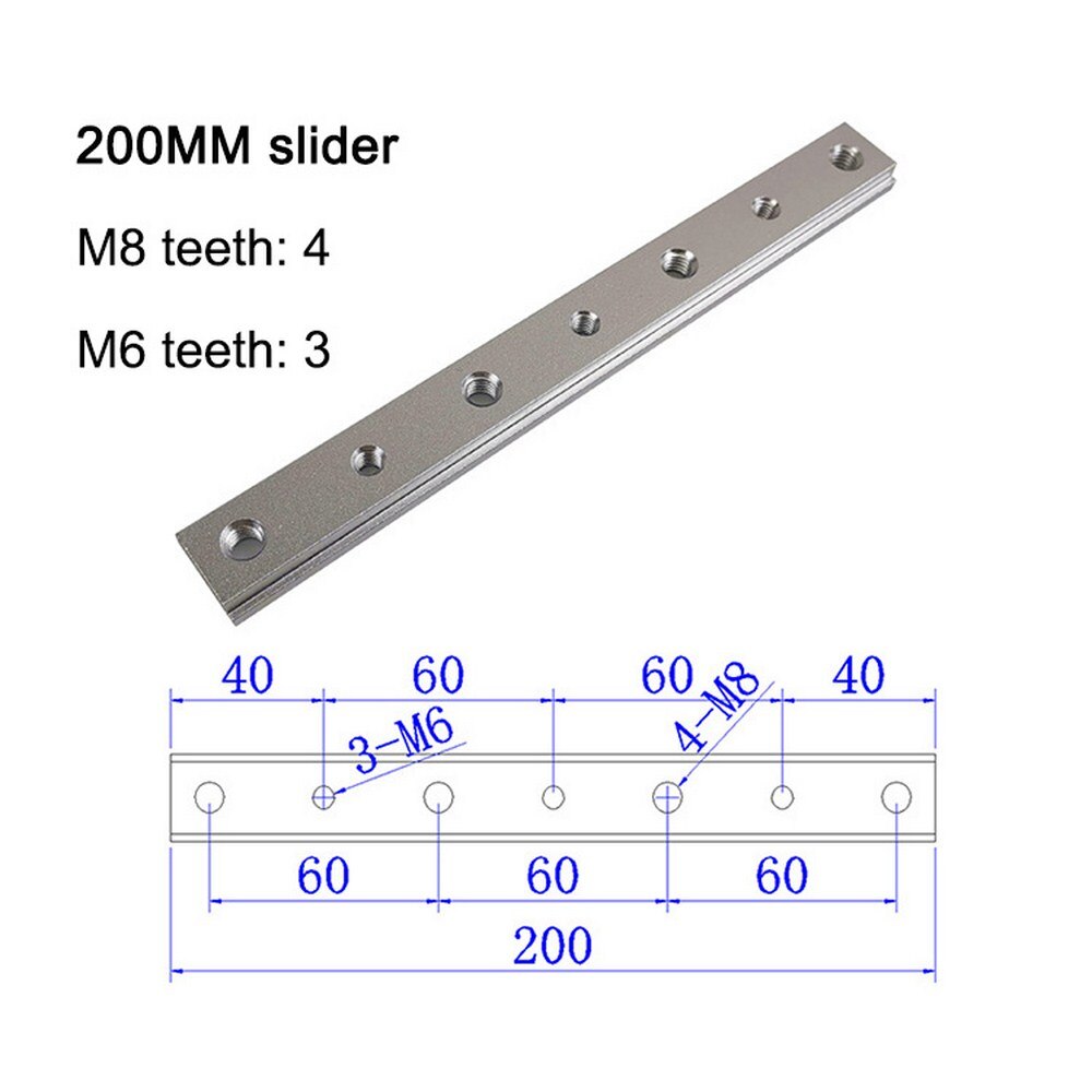 T-track Slider Sliding Nut Aluminum Alloy T Slot Nut Jigs Screw Slot Fastener 100MM/200MM /300MM /400MM Woodworking Tools: 200MM