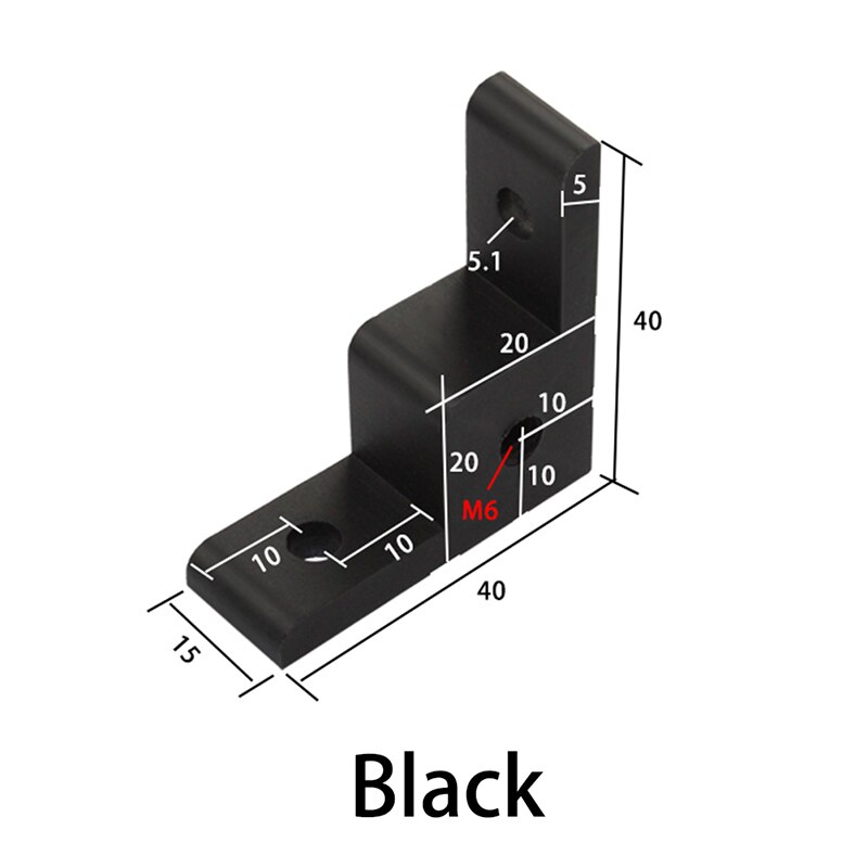 Anker Wiel Connector Haakse Extrusie Hoek Code Voor Aluminium Profiel Zwart/Wit: BK