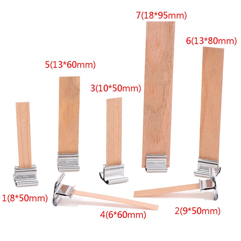 20Pcs Wooden Candles Wick with Sustainer Tab Candle Wick Core for Candle