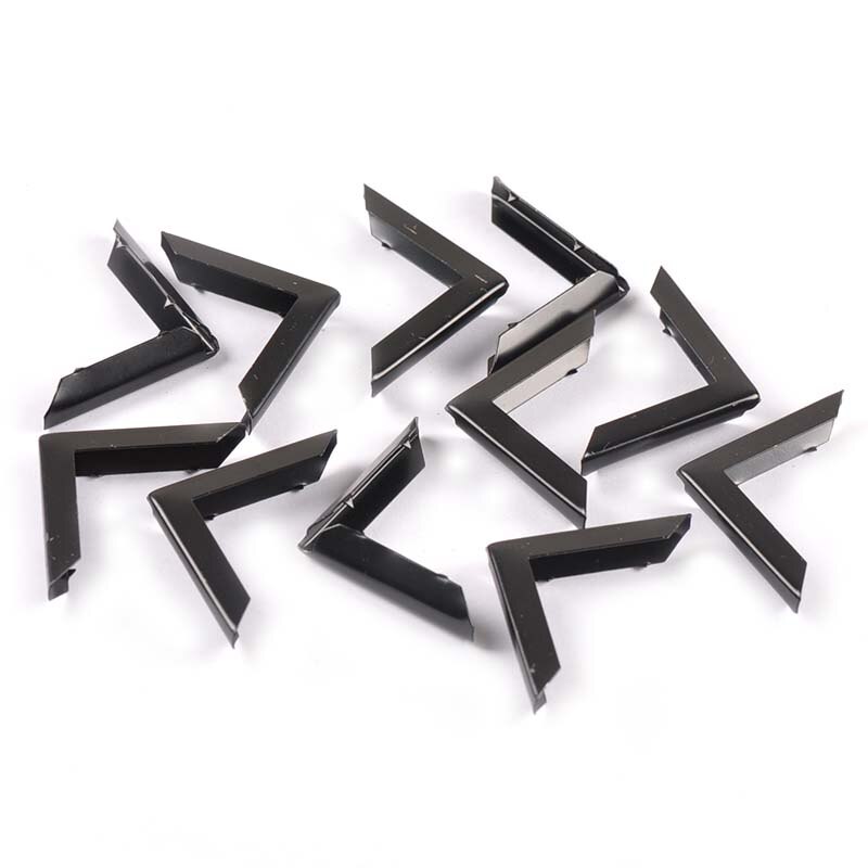 10 stk smal ramme svart bok hjørne beskyttere til diy scrapbooking tilbehør album menyer metall hjørne 31 x 31 x 4mm c2419