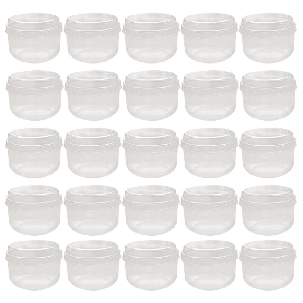 50 Sets Baking Pudding Cup High Temperature Resistant Japenese Pudding beaker with Lid (Transparent): Default Title