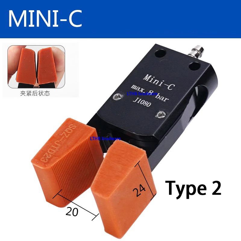 Pneumatic Clamp Manipulator MINI Gripper with Anti Slip Rubber Pad for Injection Molding Grab Water Spout Clip Robot Arm Fixture: Royal Blue