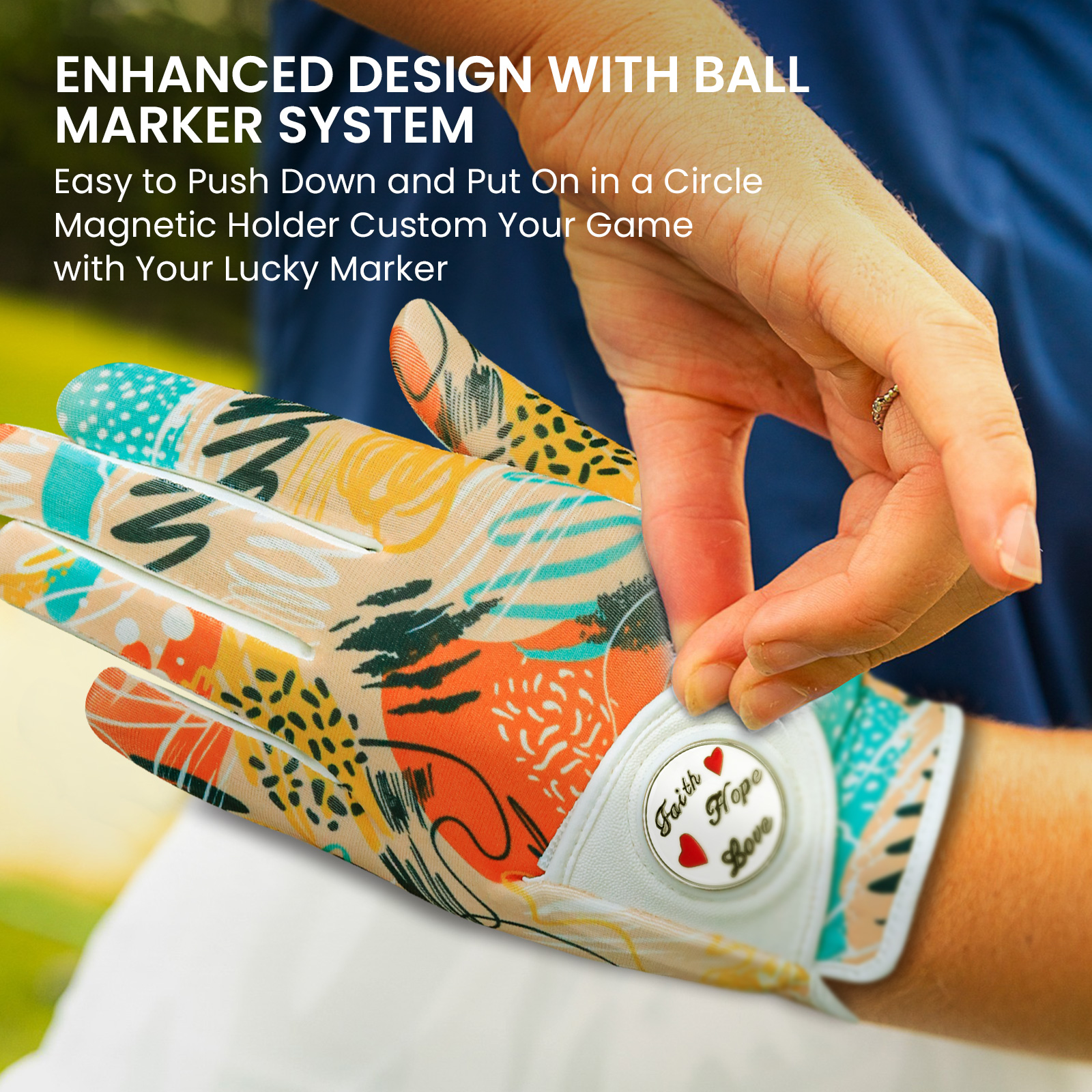 Guantes de golf para mujer, mano izquierda derecha de cuero con marcador de bola, paquete de 3, guantes de colores para golfista diestros y zurdos, agarre para todo tipo de clima