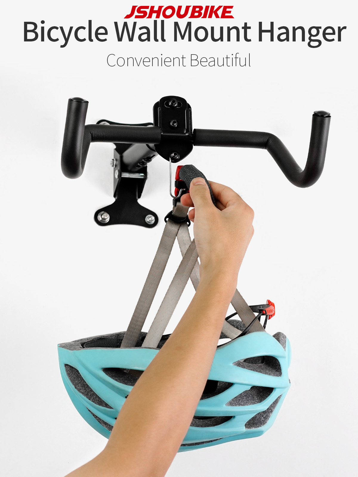 JSHOU Fahrrad Wandhalterung für Garage, Fahrradträger, verstellbarer KleiderbüGel, Aufbewahrung, Fahrradgarage, Zuhause, horizontaler Fahrradhaken, Fahrradhalter, MTB/Rennrad
