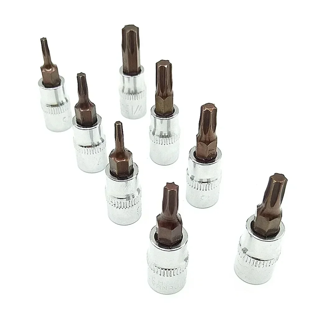 1pc Torx-schraubendreher bisschen 1/4 Zoll Stock Buchse Ratsche Steckschlüssel Adapter Hand Werkzeuge T8 T10 T15 T20 T25 T27 t30 T40