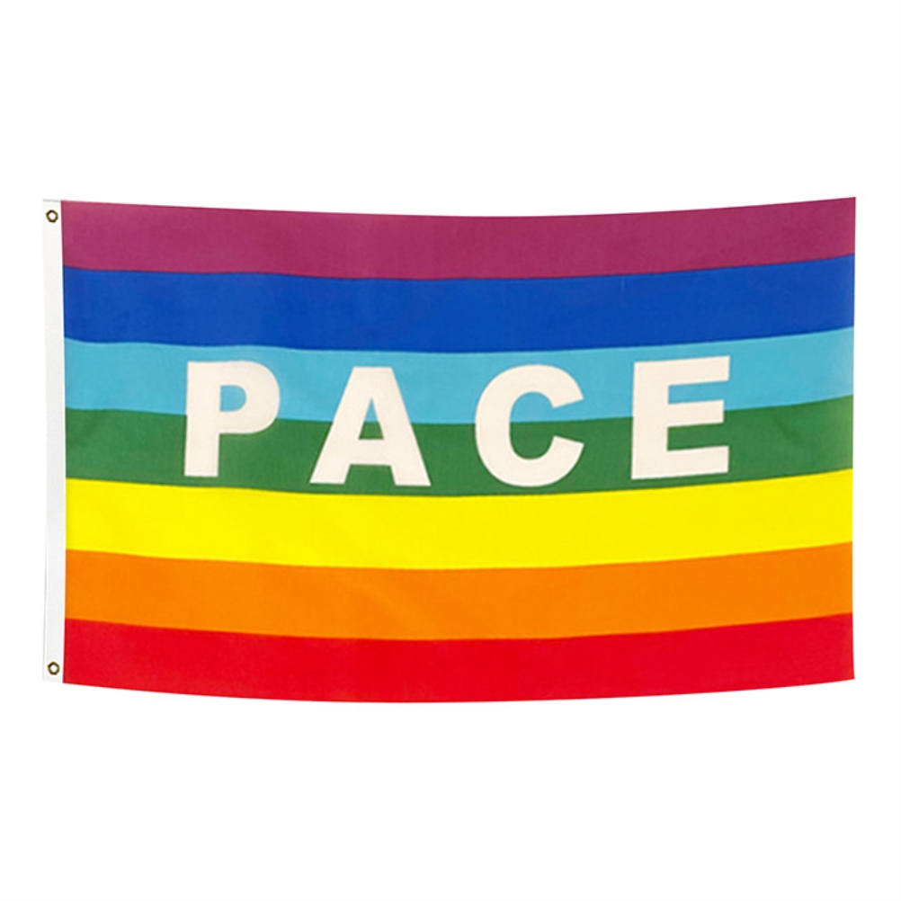 Steag colorat al păcii steag pacifist din poliester 90 x 145 cm steag steag pentru pace pentru grădină balcon în aer liber pentru a promova pacea: Default Title