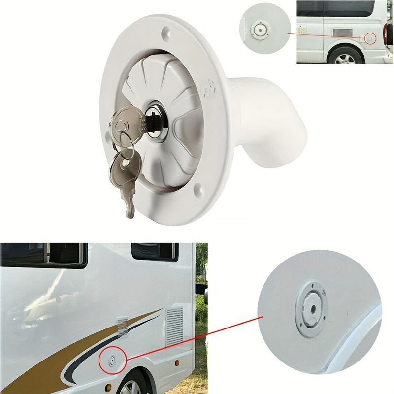 Zwaartekracht waterinlaat met slot Watertank vulpoort Camper Waterweg RV-systeem Boot Camper Trailer Witte caravanaccessoires