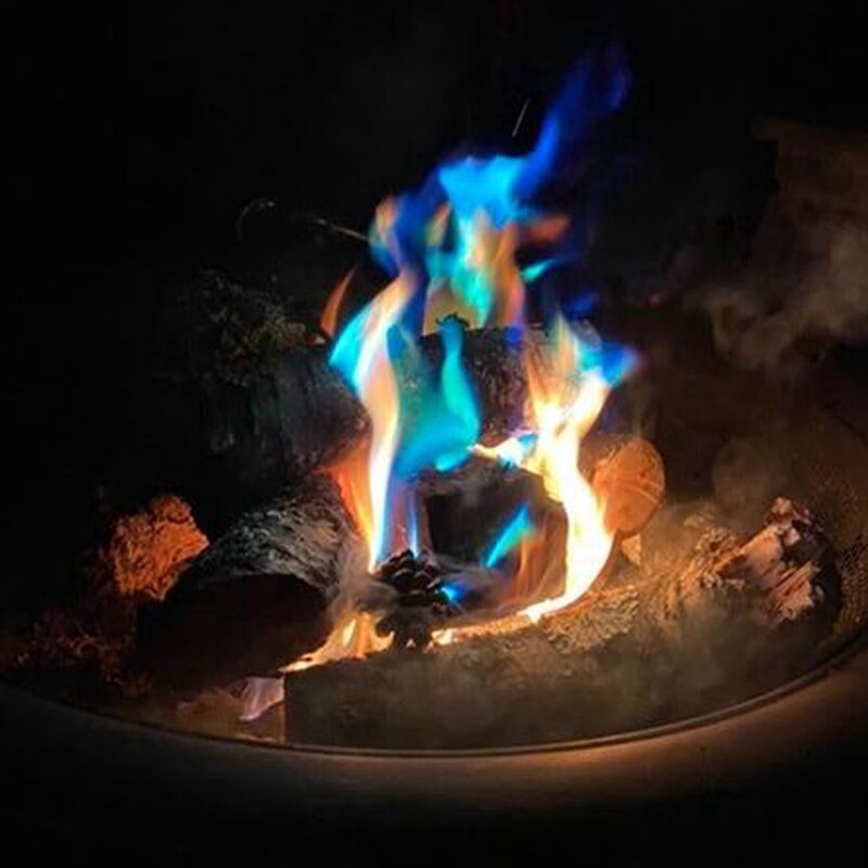 Chimenea de conos de pino madera accesorios chimenea fogata pozo de Fuego Azul y coloreado de verde
