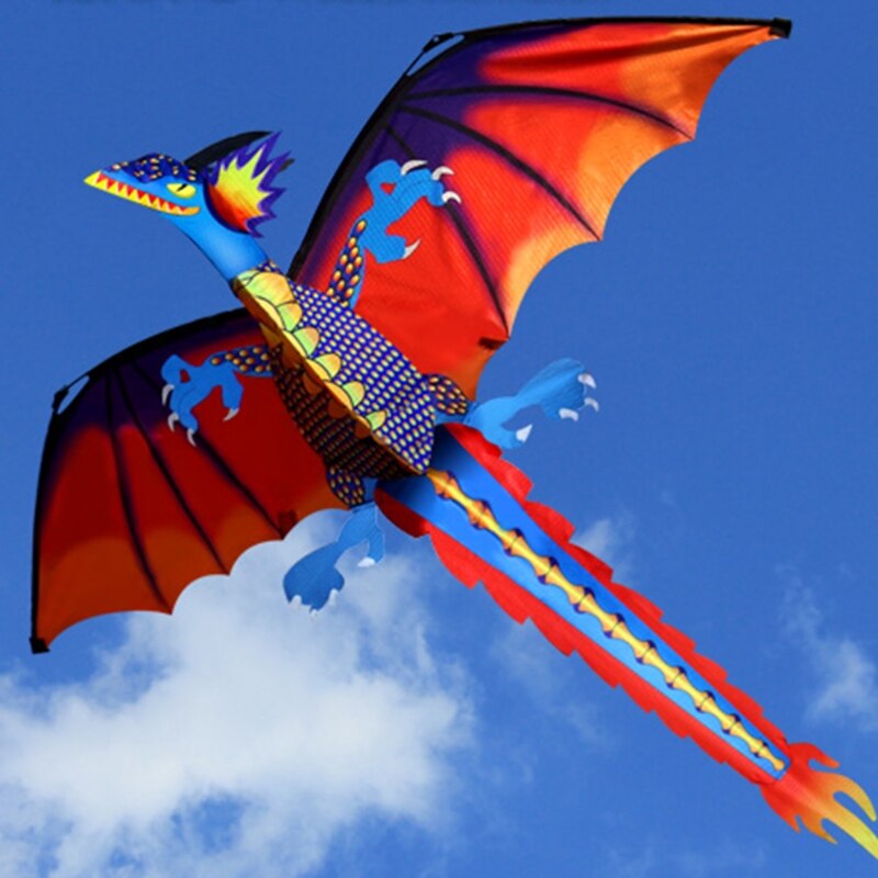 3d drachen mit schwanz, drachen für erwachsene, zum fliegen im freien, 100m drachenleinen