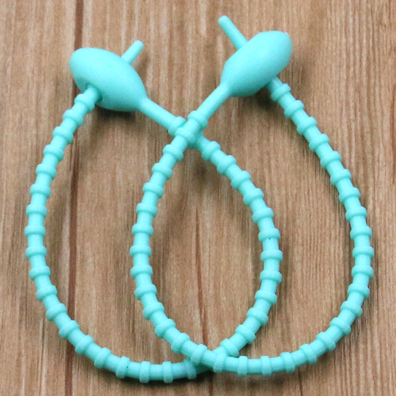 10 Teile/los 13 Farbe Silikon Wiederverwendbare Tasche Krawatten Twist Draht Befestigen Kabel Postleitzahl Krawatte Headset Daten Linie Universal- Magie: Schwarz